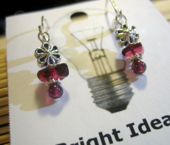 garnet and sterling silver plate