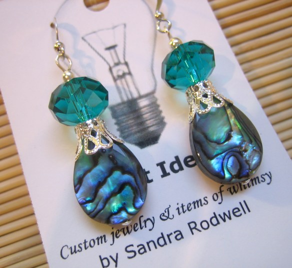 crystal, abalone and sterling silver plate